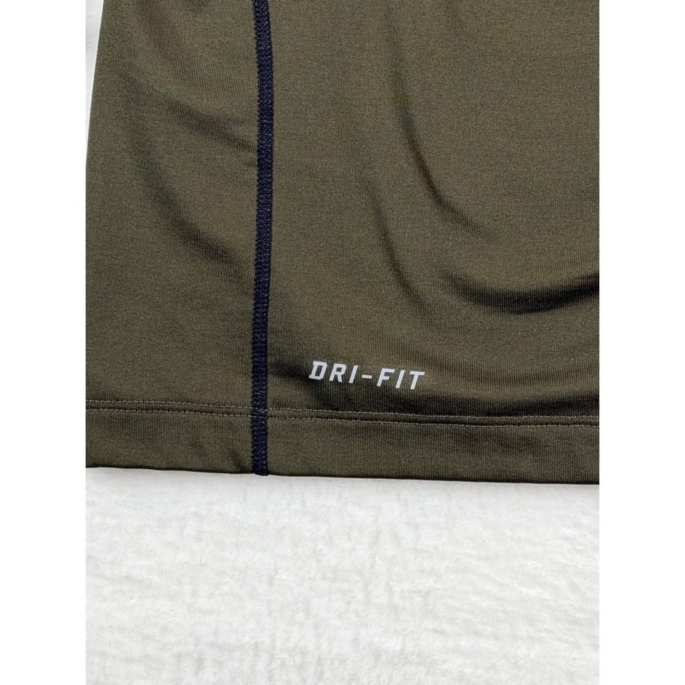Nike Pro Combat Dri-FIT Mens Long Sleeve Mock Neck Compression Shirt Olive Green - Picture 3 of 10